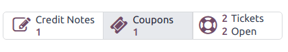 View of the smart buttons on a ticket focusing on the coupon button.