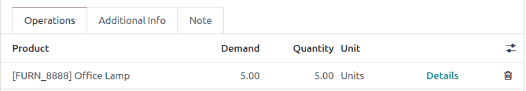 Use the Details link to open the Detailed Operations window and specify a package.