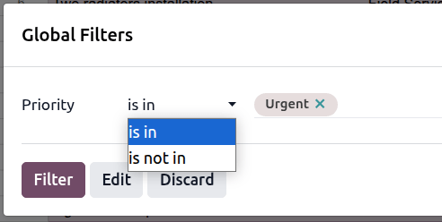 Global filter on a Selection field