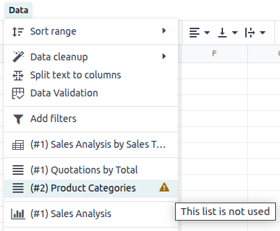 Warning message about unused list