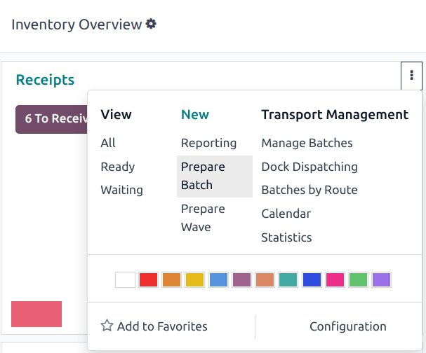 Show prepare batch option from the Transport Management drop-down menu.