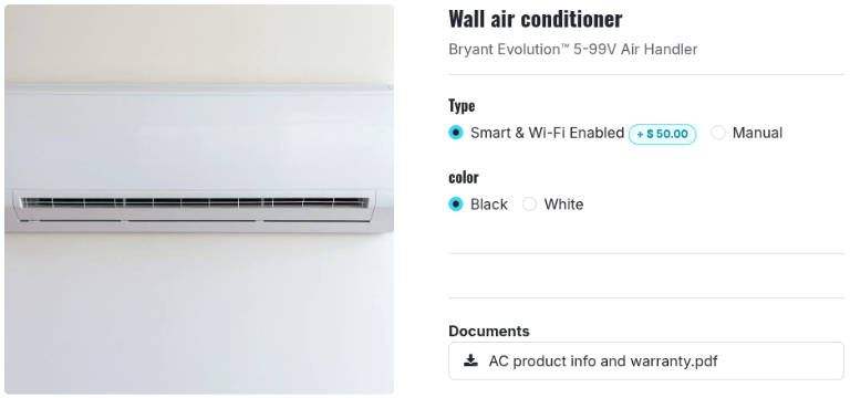 An uploaded document on an e-commerce product page.