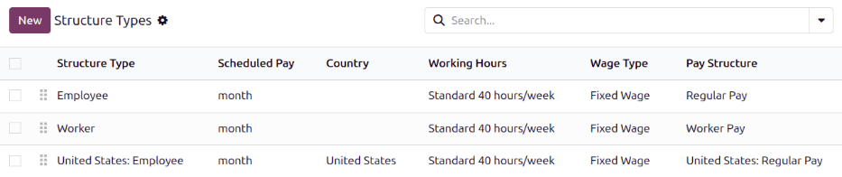 The Mexico salary structures in the salary structures list.